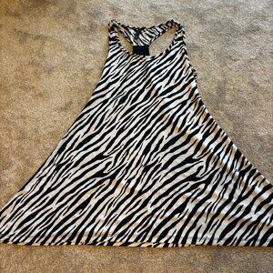 La Moda Zebra Print Beach Tank Top Silky Material– Size L/XL
